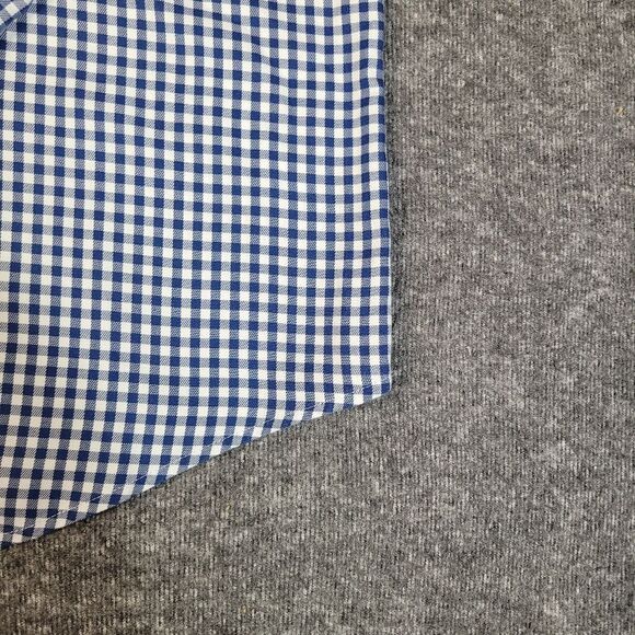 Vtg Peter Millar Nanoluxe Mens Button Down Long Sleeve Shirt Sz L Blue Gingham - Picture 6 of 11